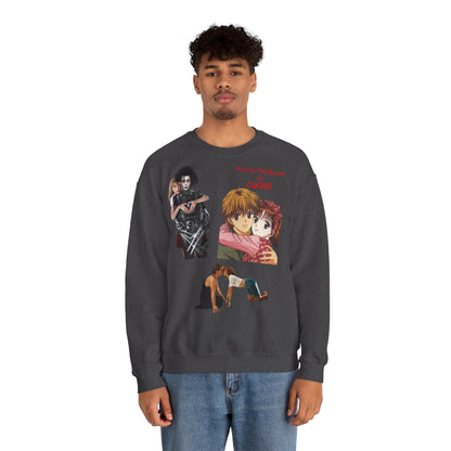 Felpa Unisex anni 90 Anime Collage Crewneck Sweatshirt — Retro Romance & Gothic Art Graphic