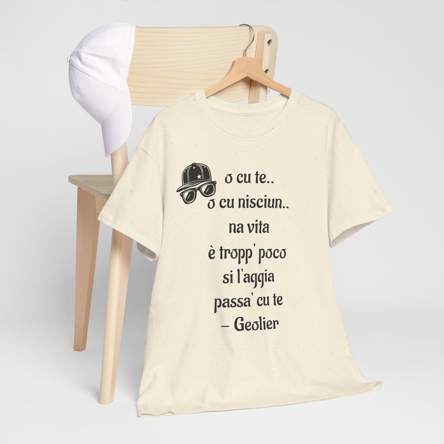 Maglietta unisex con citazione Geolier, maglietta ispiratrice, abbigliamento casual, regalo per gli amanti della musica, maglietta grafica alla moda