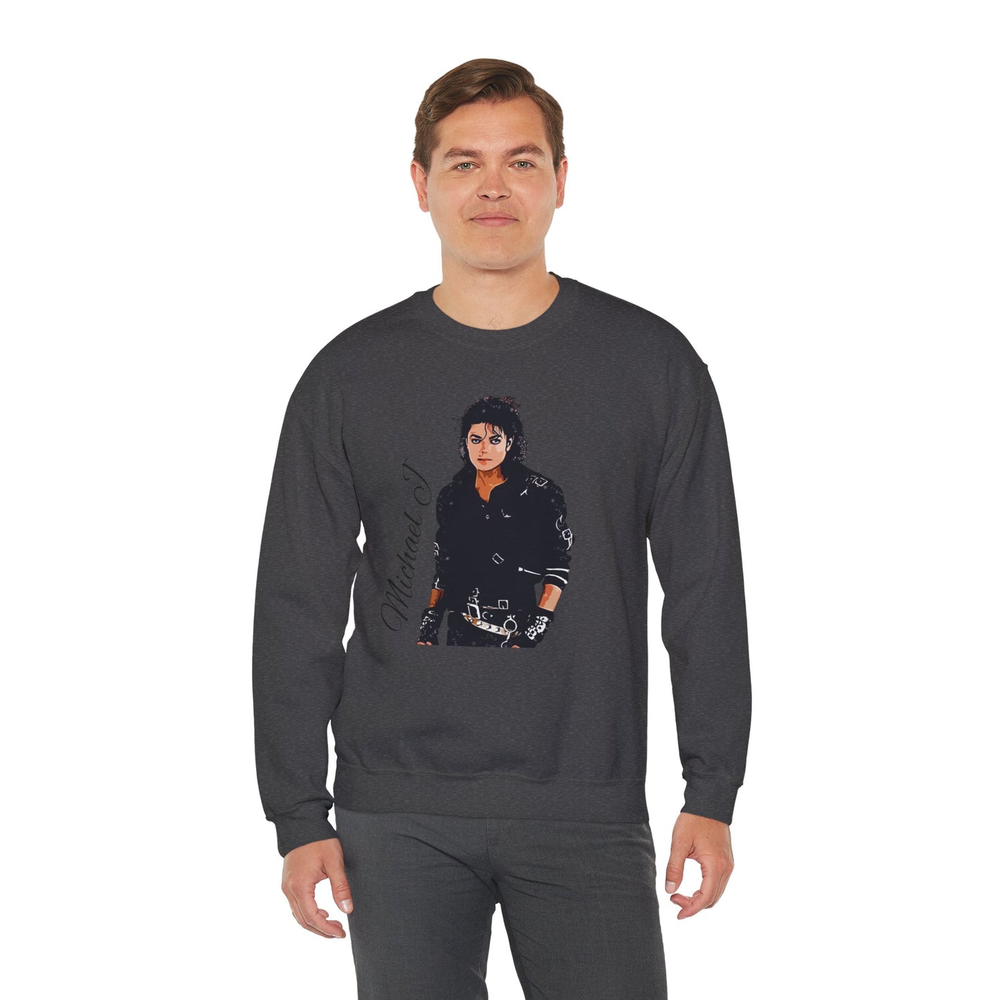 Felpa Michael J - Graphic Crewneck Sweatshirt — Retro Pop Icon Portrait