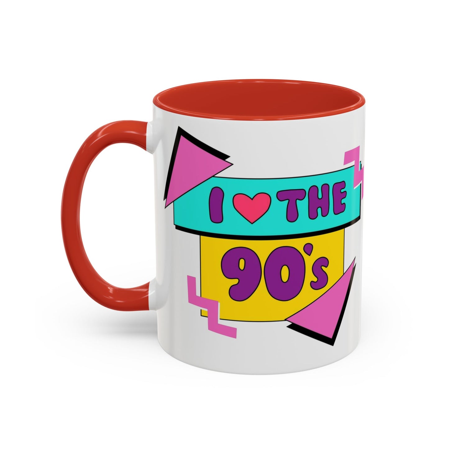 Tazza "I Love The 90s" Accent Coffee Mug — Retro 90s Nostalgia Ceramic Mug