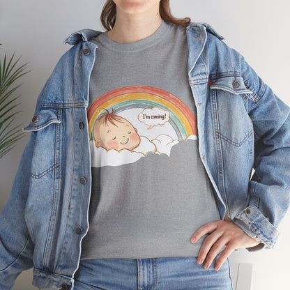 T-Shirt Premom Rainbow Baby I'M Coming