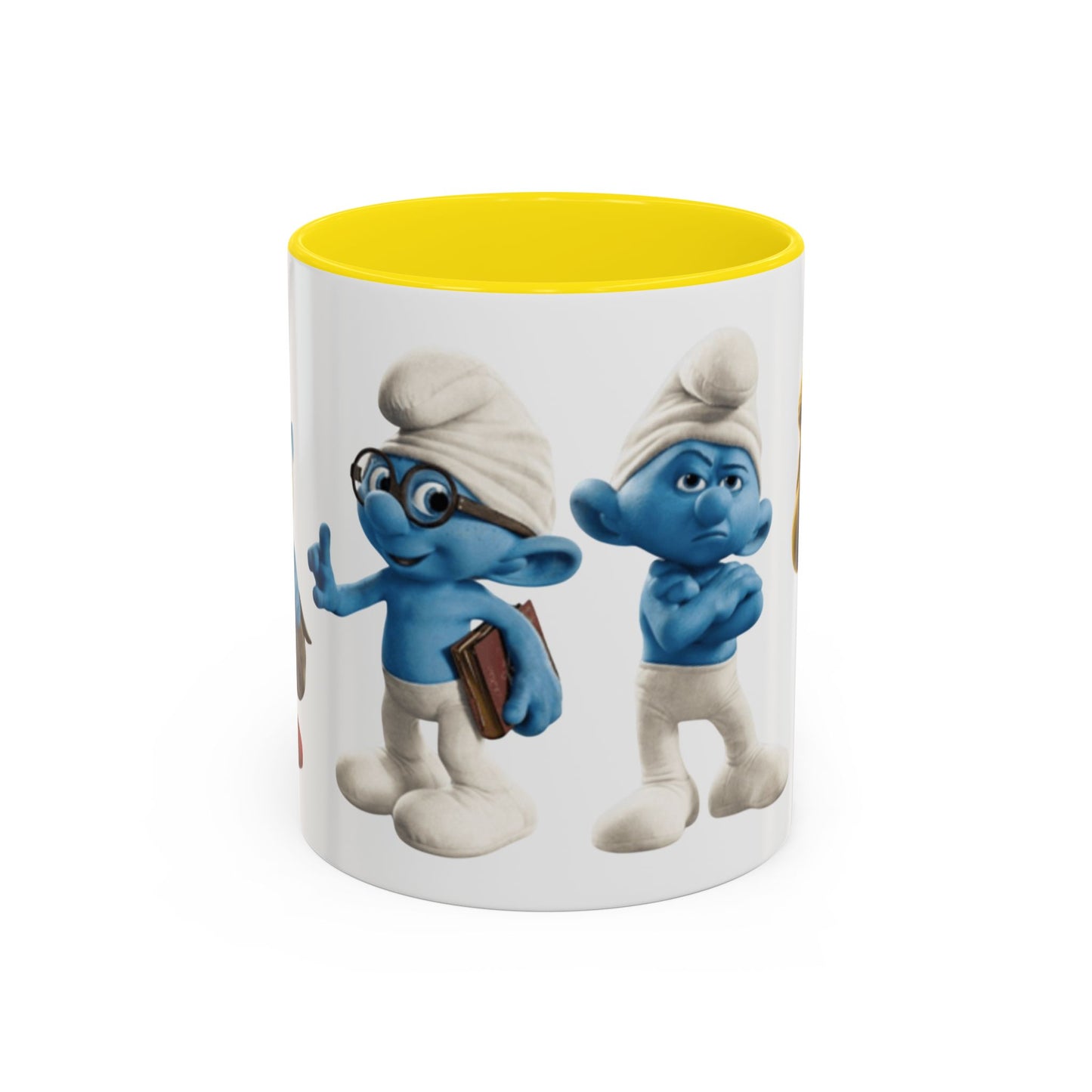 TAZZA PUFFI 3D - Smurf Characters Accent Coffee Mug (11/15oz) — Blue Cartoon Family Coffee Cup