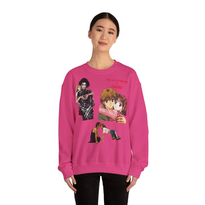 Felpa Unisex anni 90 Anime Collage Crewneck Sweatshirt — Retro Romance & Gothic Art Graphic