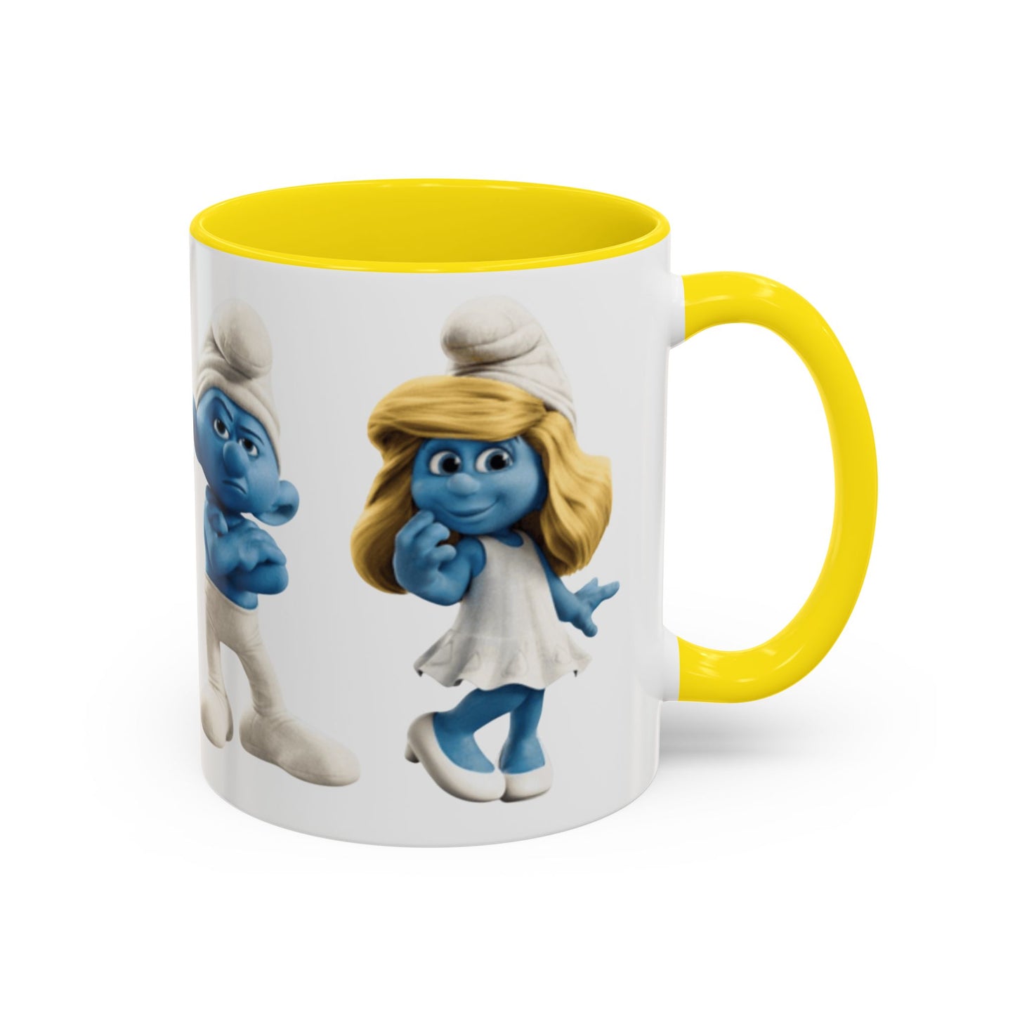 TAZZA PUFFI 3D - Smurf Characters Accent Coffee Mug (11/15oz) — Blue Cartoon Family Coffee Cup