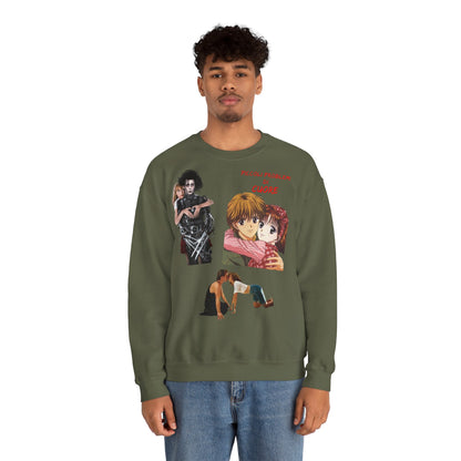 Felpa Unisex anni 90 Anime Collage Crewneck Sweatshirt — Retro Romance & Gothic Art Graphic