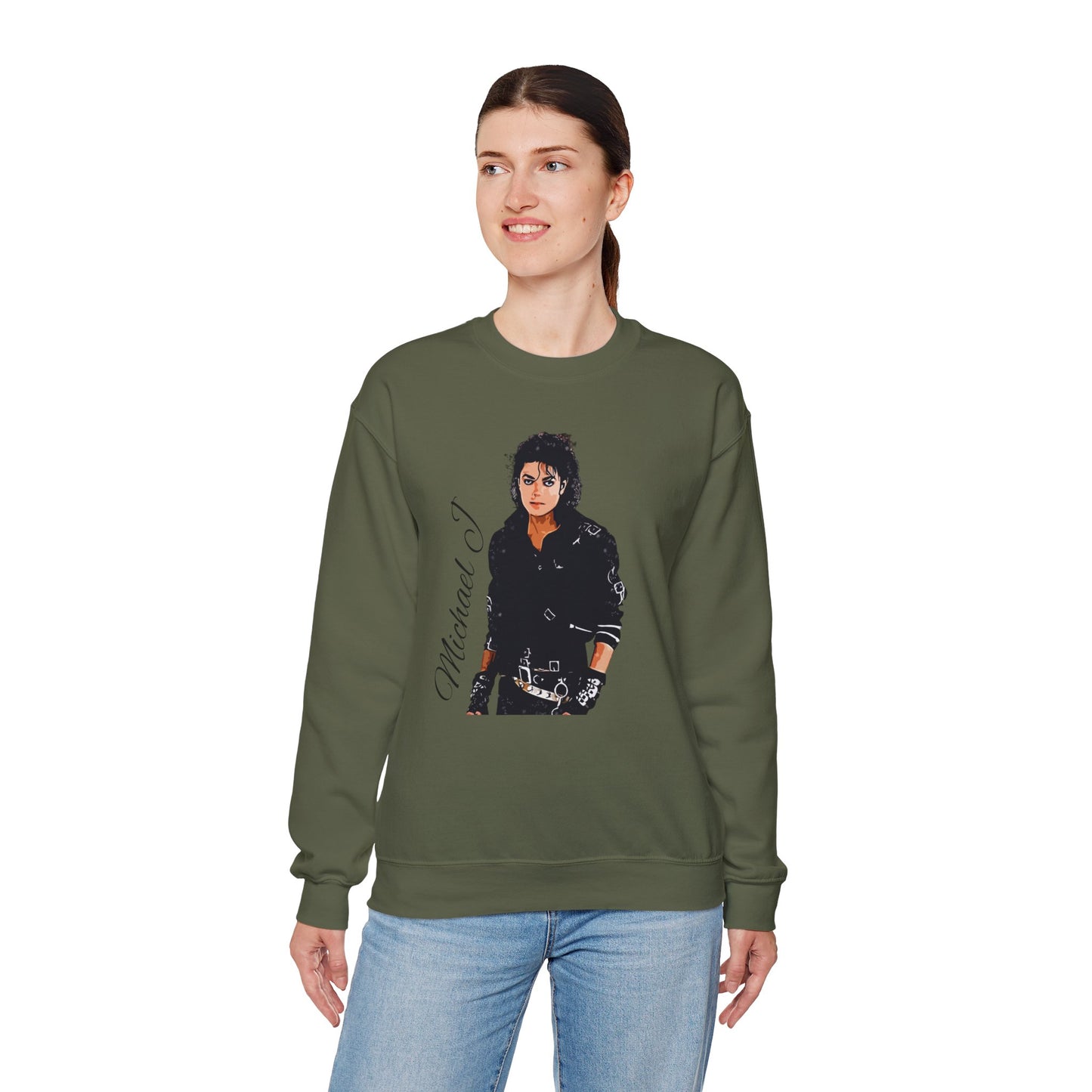 Felpa Michael J - Graphic Crewneck Sweatshirt — Retro Pop Icon Portrait