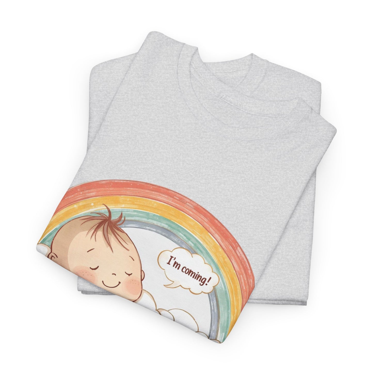 T-Shirt Premom Rainbow Baby I'M Coming