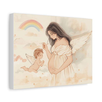Quadro su tela, Angel Mother and baby rainbow