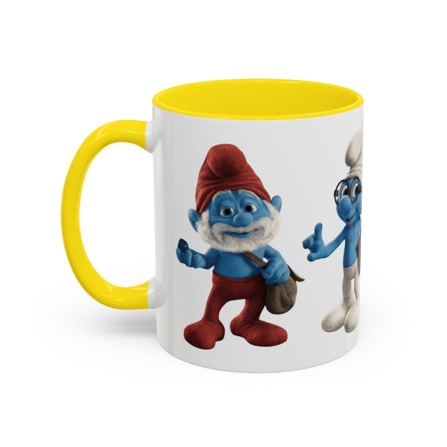 TAZZA PUFFI 3D - Smurf Characters Accent Coffee Mug (11/15oz) — Blue Cartoon Family Coffee Cup