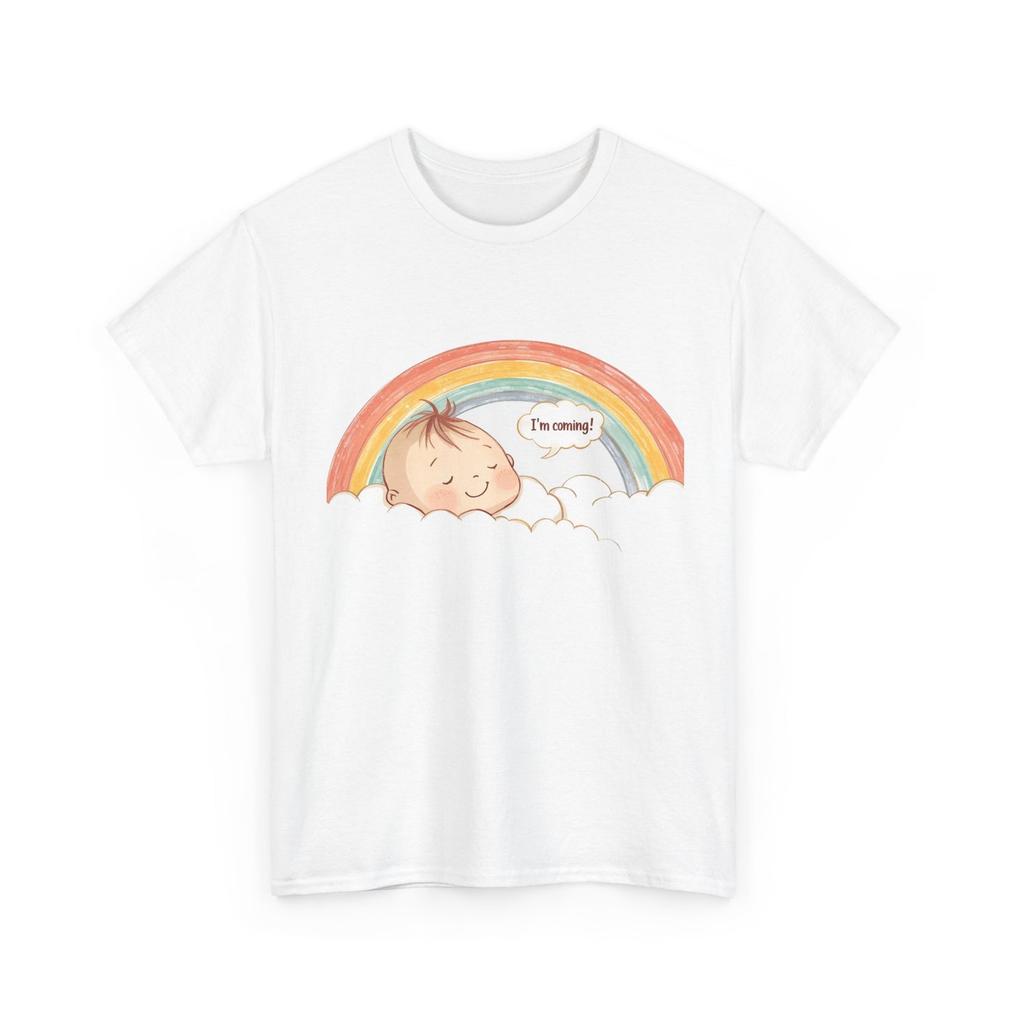 T-Shirt Premom Rainbow Baby I'M Coming