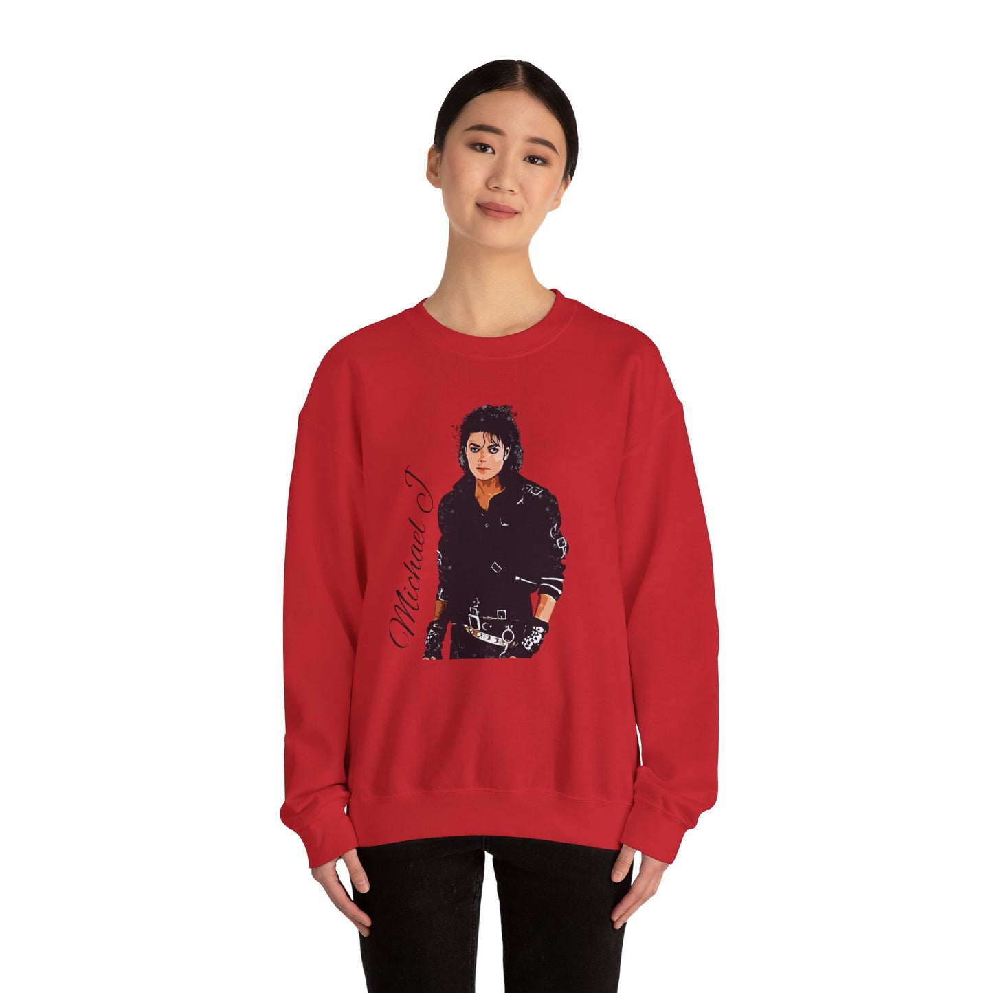 Felpa Michael J - Graphic Crewneck Sweatshirt — Retro Pop Icon Portrait