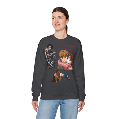 Felpa Unisex anni 90 Anime Collage Crewneck Sweatshirt — Retro Romance & Gothic Art Graphic