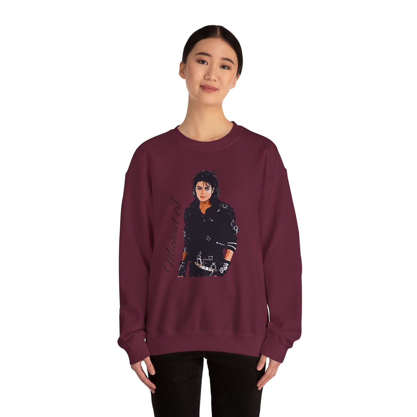 Felpa Michael J - Graphic Crewneck Sweatshirt — Retro Pop Icon Portrait