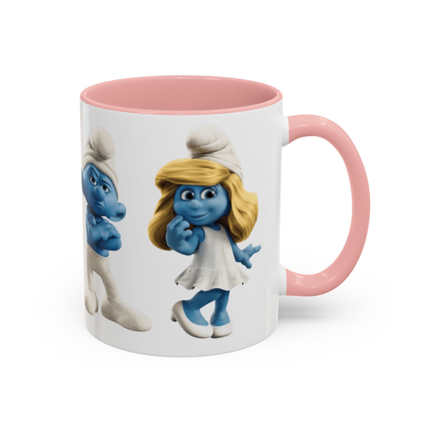 TAZZA PUFFI 3D - Smurf Characters Accent Coffee Mug (11/15oz) — Blue Cartoon Family Coffee Cup