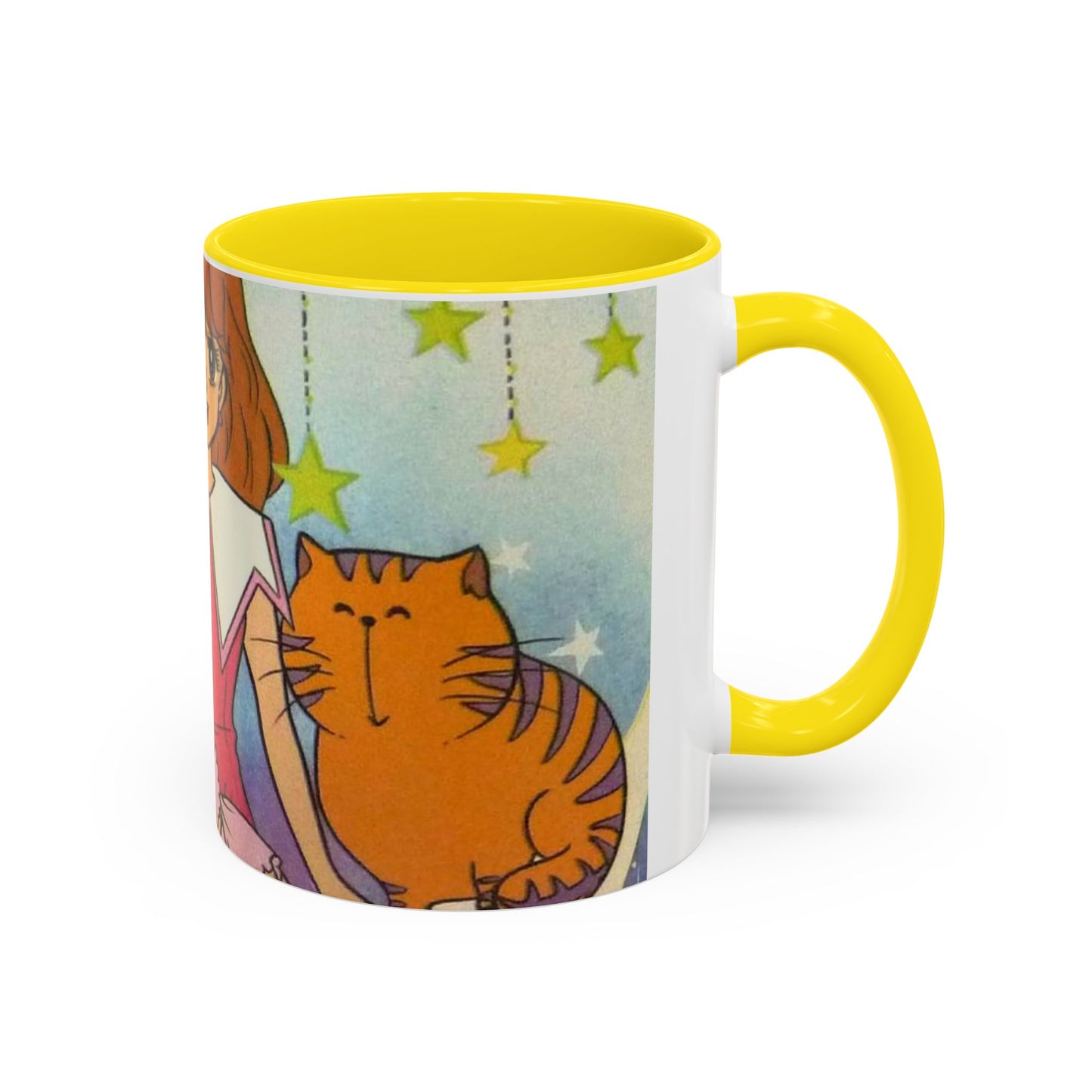 Tazza Kiss me Licia-Kawaii Girl & Cat Accent Coffee Mug – Cute Anime Retro Illustration (11/15oz)