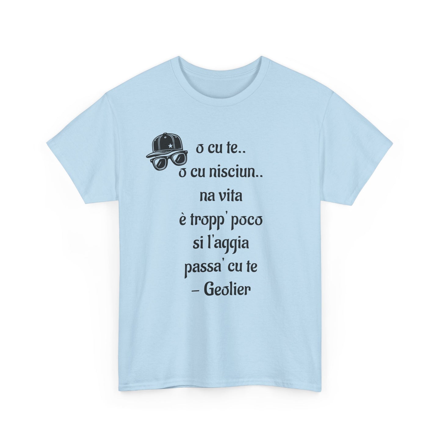 Maglietta unisex con citazione Geolier, maglietta ispiratrice, abbigliamento casual, regalo per gli amanti della musica, maglietta grafica alla moda