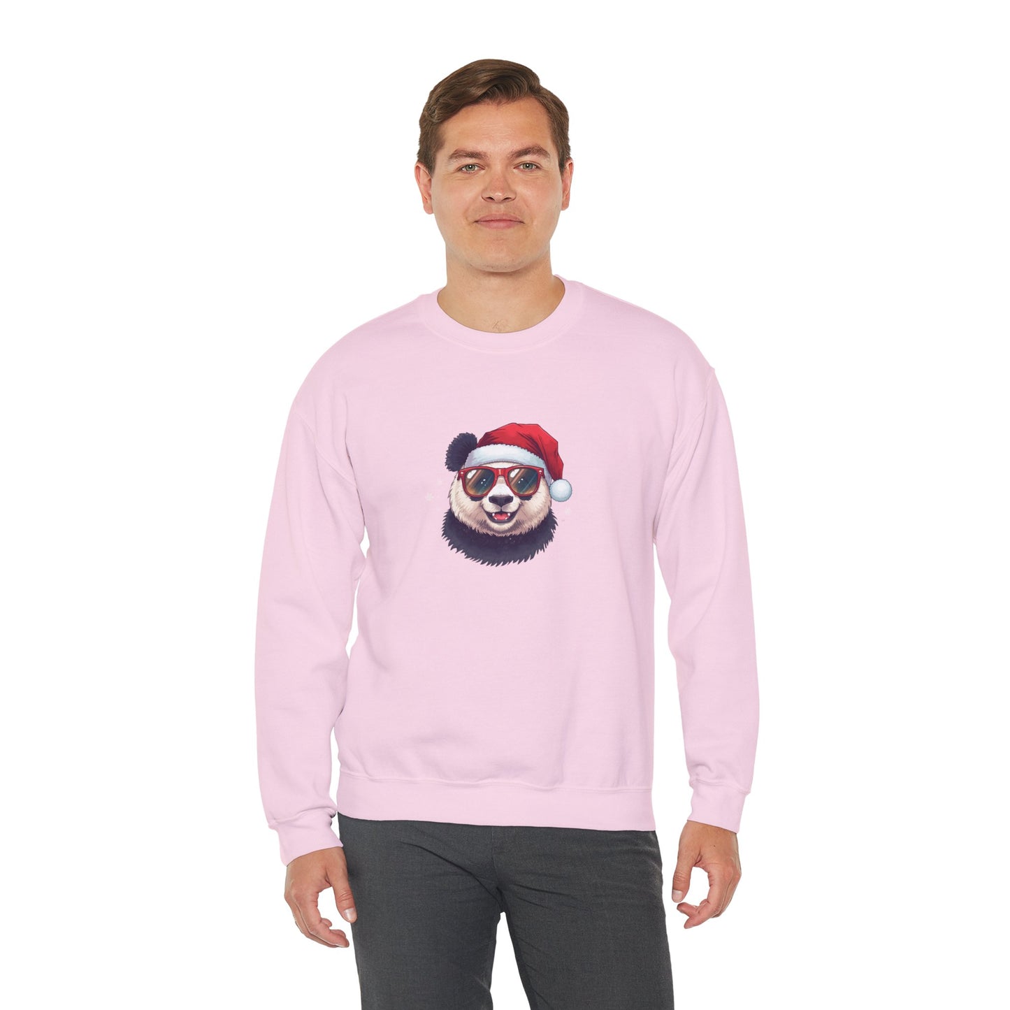 Felpa con buffo Panda natalizio Unisex | Regalo di Natale, Abbigliamento per le feste, Capi essenziali comodi, Girocollo unisex, Felpa carina