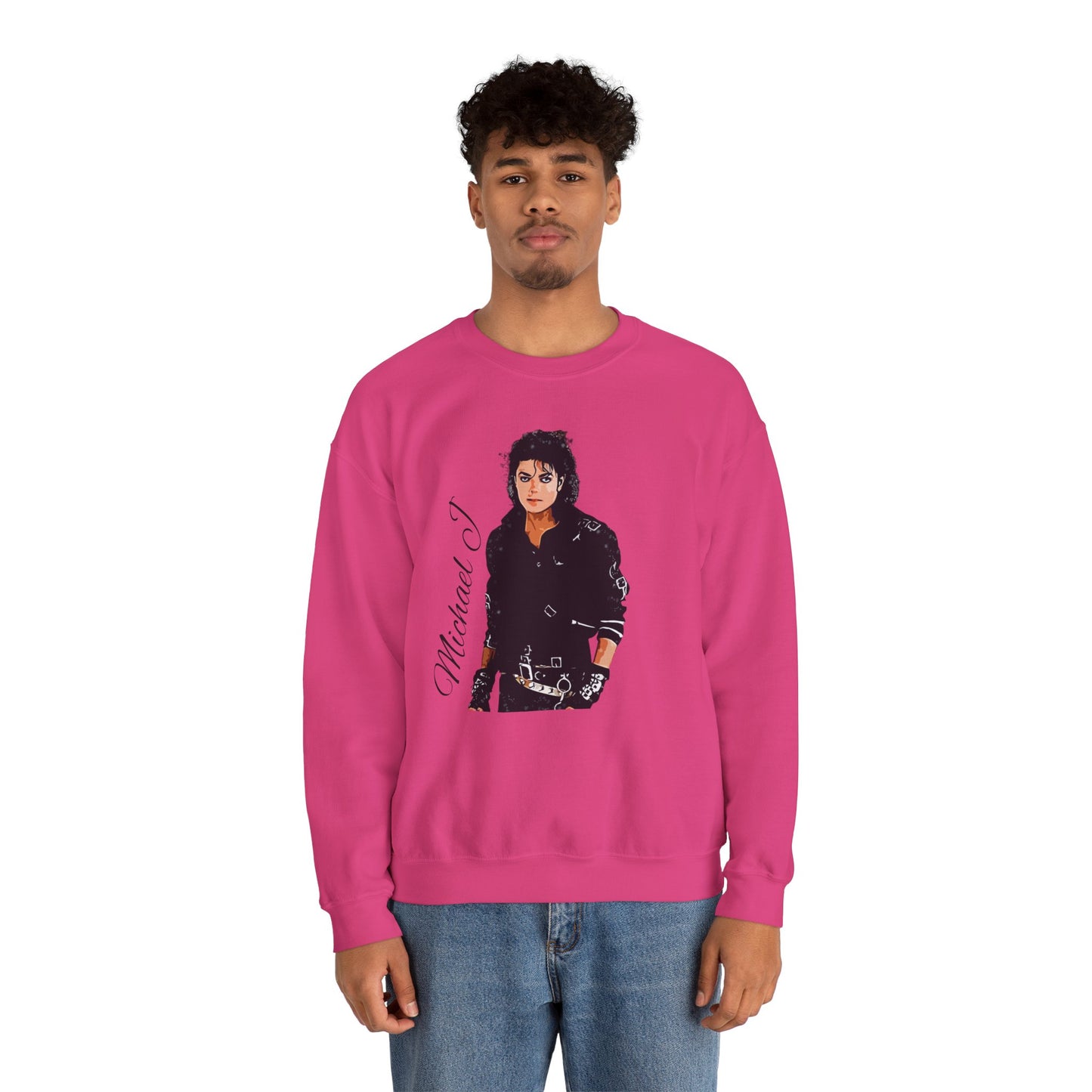 Felpa Michael J - Graphic Crewneck Sweatshirt — Retro Pop Icon Portrait