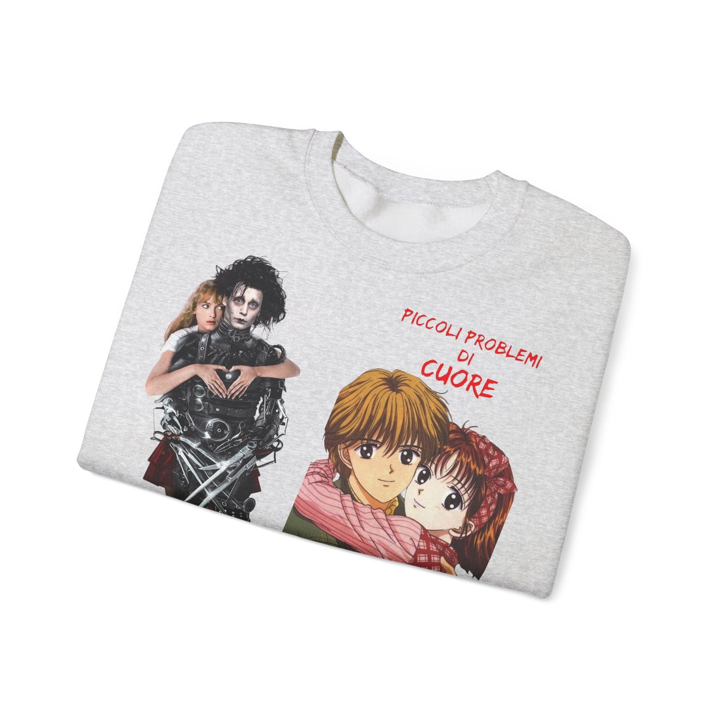 Felpa Unisex anni 90 Anime Collage Crewneck Sweatshirt — Retro Romance & Gothic Art Graphic