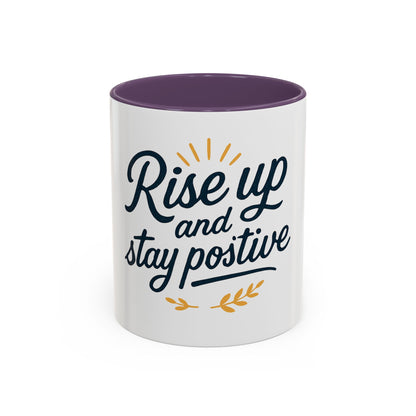Tazza da caffè motivazionale, bicchieri motivazionali, tazza "Rise Up and Stay Positive" IDEA REGALO