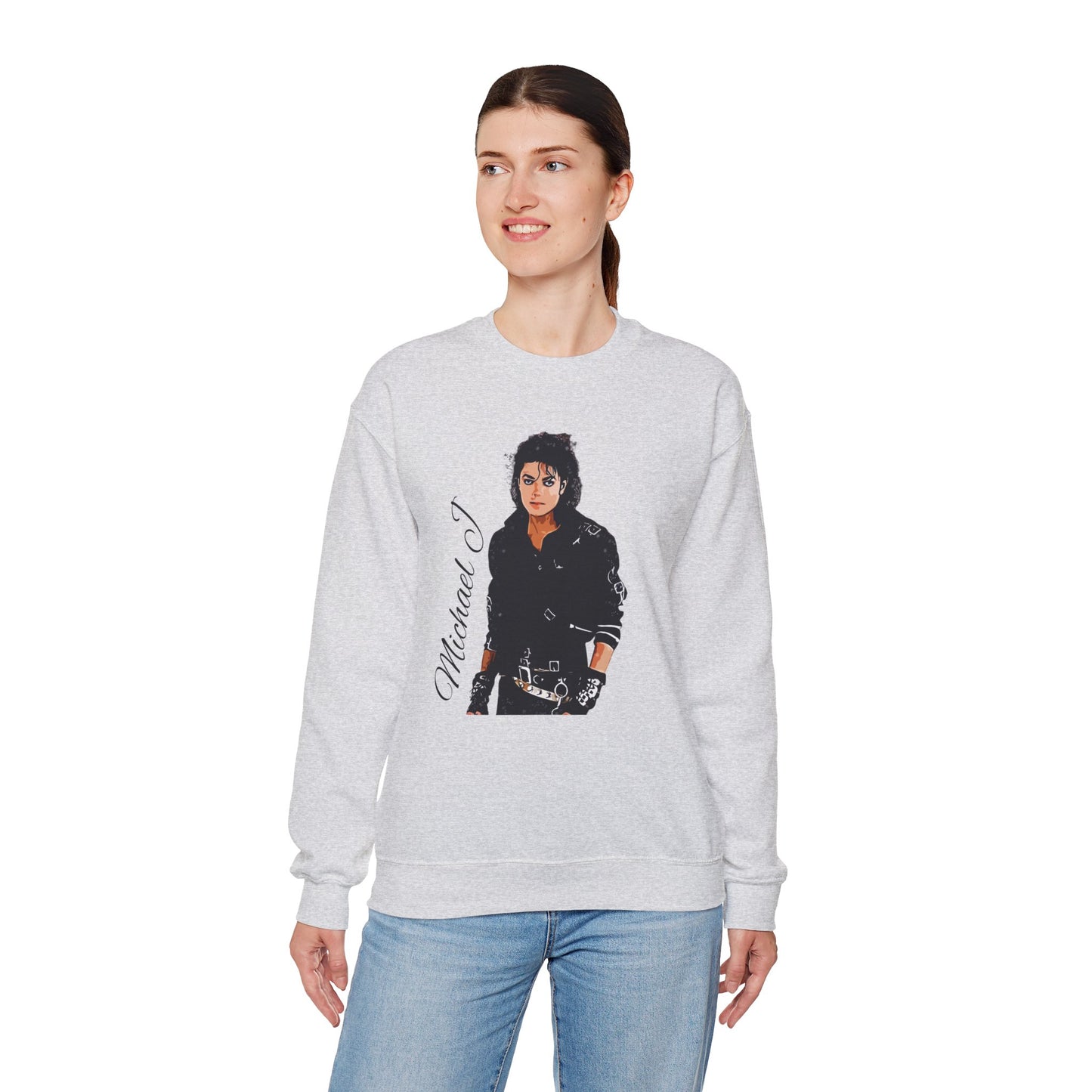 Felpa Michael J - Graphic Crewneck Sweatshirt — Retro Pop Icon Portrait