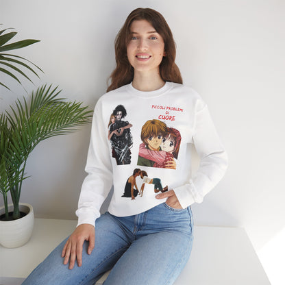 Felpa Unisex anni 90 Anime Collage Crewneck Sweatshirt — Retro Romance & Gothic Art Graphic