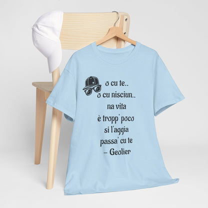 Maglietta unisex con citazione Geolier, maglietta ispiratrice, abbigliamento casual, regalo per gli amanti della musica, maglietta grafica alla moda