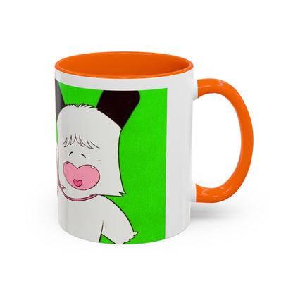 Spank tenero ribacuori Tazza — Whimsical Girl & Bunny Accent Coffee Mug