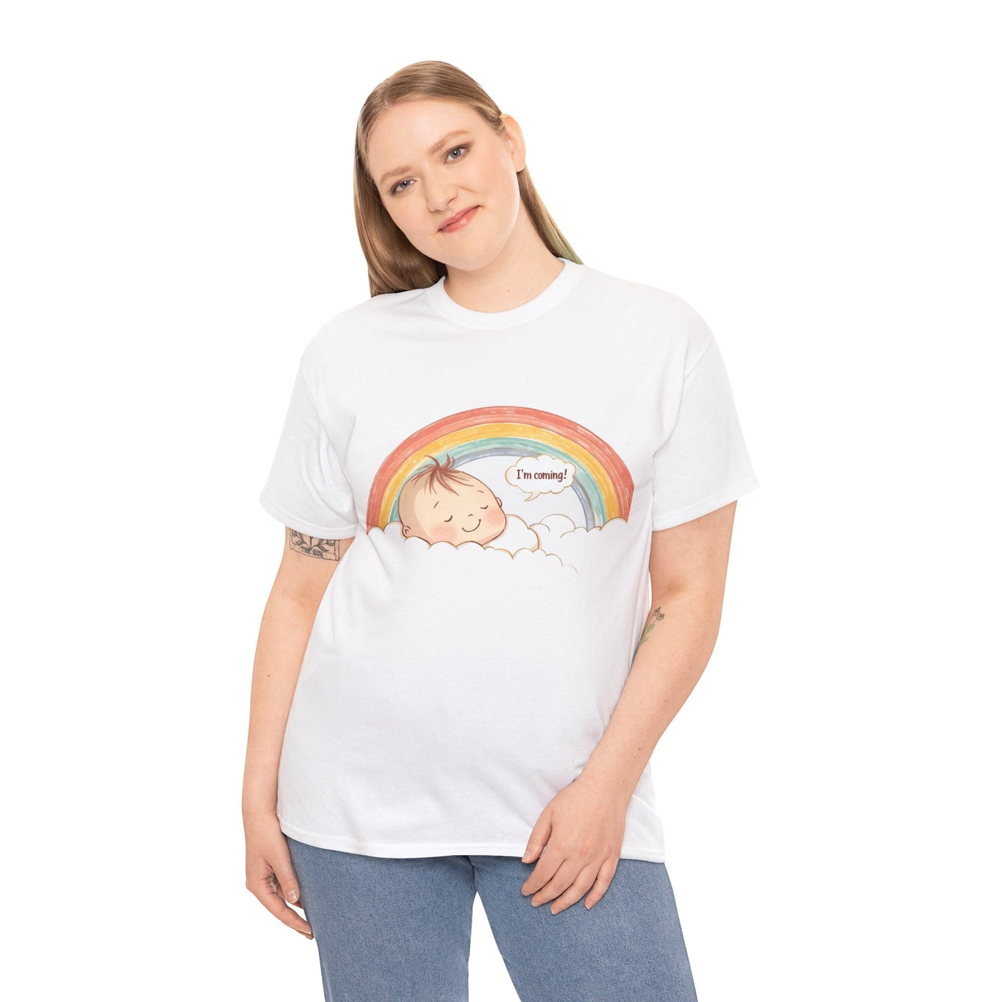 T-Shirt Premom Rainbow Baby I'M Coming