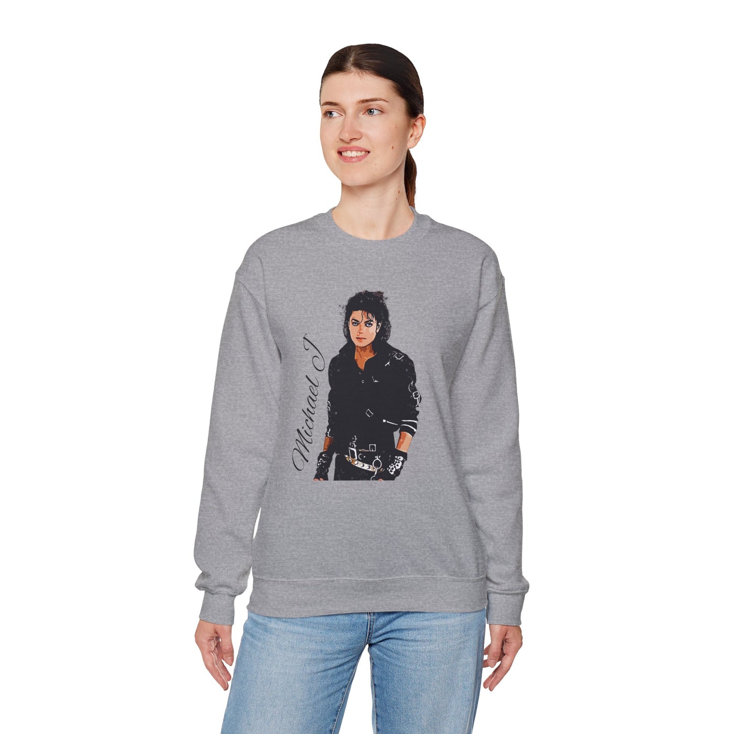 Felpa Michael J - Graphic Crewneck Sweatshirt — Retro Pop Icon Portrait