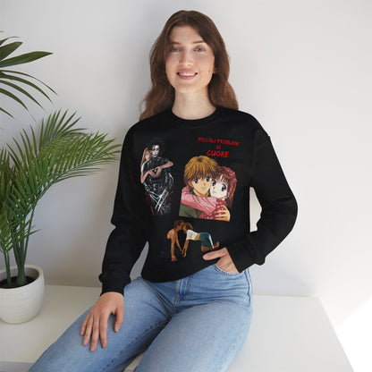 Felpa Unisex anni 90 Anime Collage Crewneck Sweatshirt — Retro Romance & Gothic Art Graphic