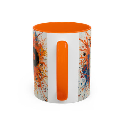 TAZZA Rise Up - Coffee Mug — Bold Orange Paint-Splash Motivational Mug (11/15oz)