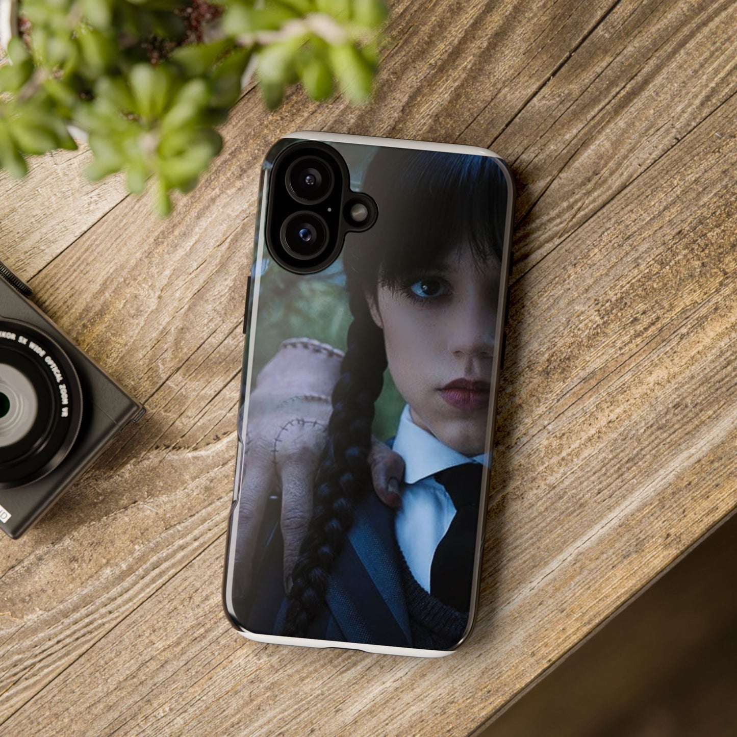 Mercoledì - Gothic Schoolgirl Phone Case — Dark Portrait Protective Tough Case