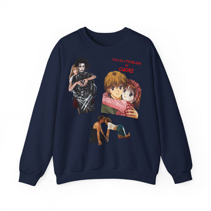 Felpa Unisex anni 90 Anime Collage Crewneck Sweatshirt — Retro Romance & Gothic Art Graphic
