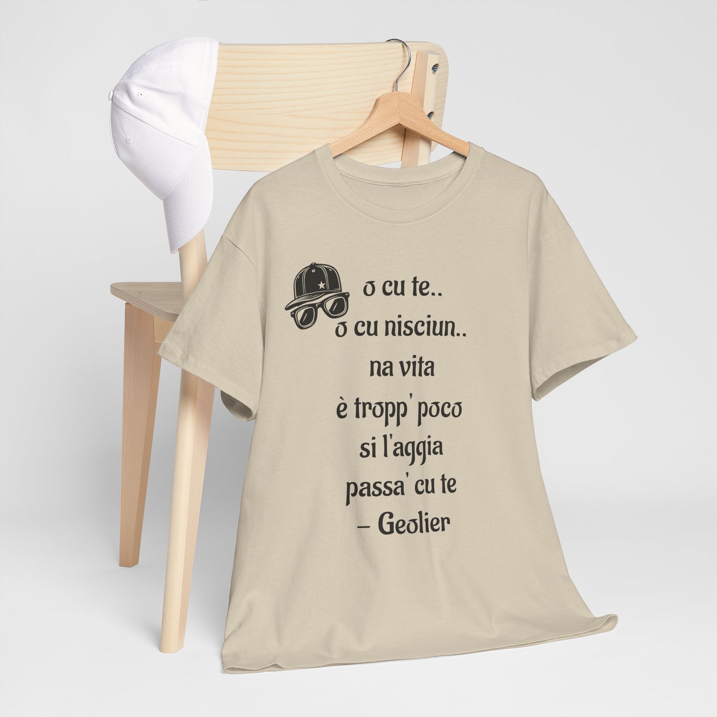 Maglietta unisex con citazione Geolier, maglietta ispiratrice, abbigliamento casual, regalo per gli amanti della musica, maglietta grafica alla moda