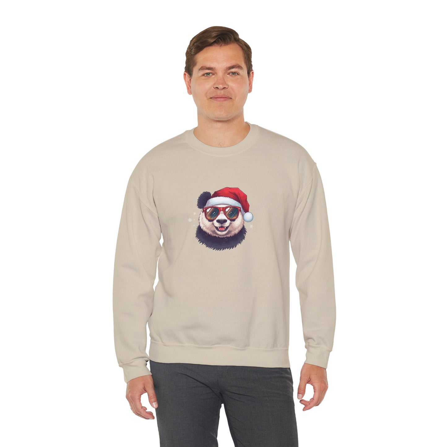 Felpa con buffo Panda natalizio Unisex | Regalo di Natale, Abbigliamento per le feste, Capi essenziali comodi, Girocollo unisex, Felpa carina