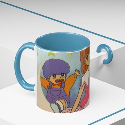 Tazza Kiss me Licia-Kawaii Girl & Cat Accent Coffee Mug – Cute Anime Retro Illustration (11/15oz)