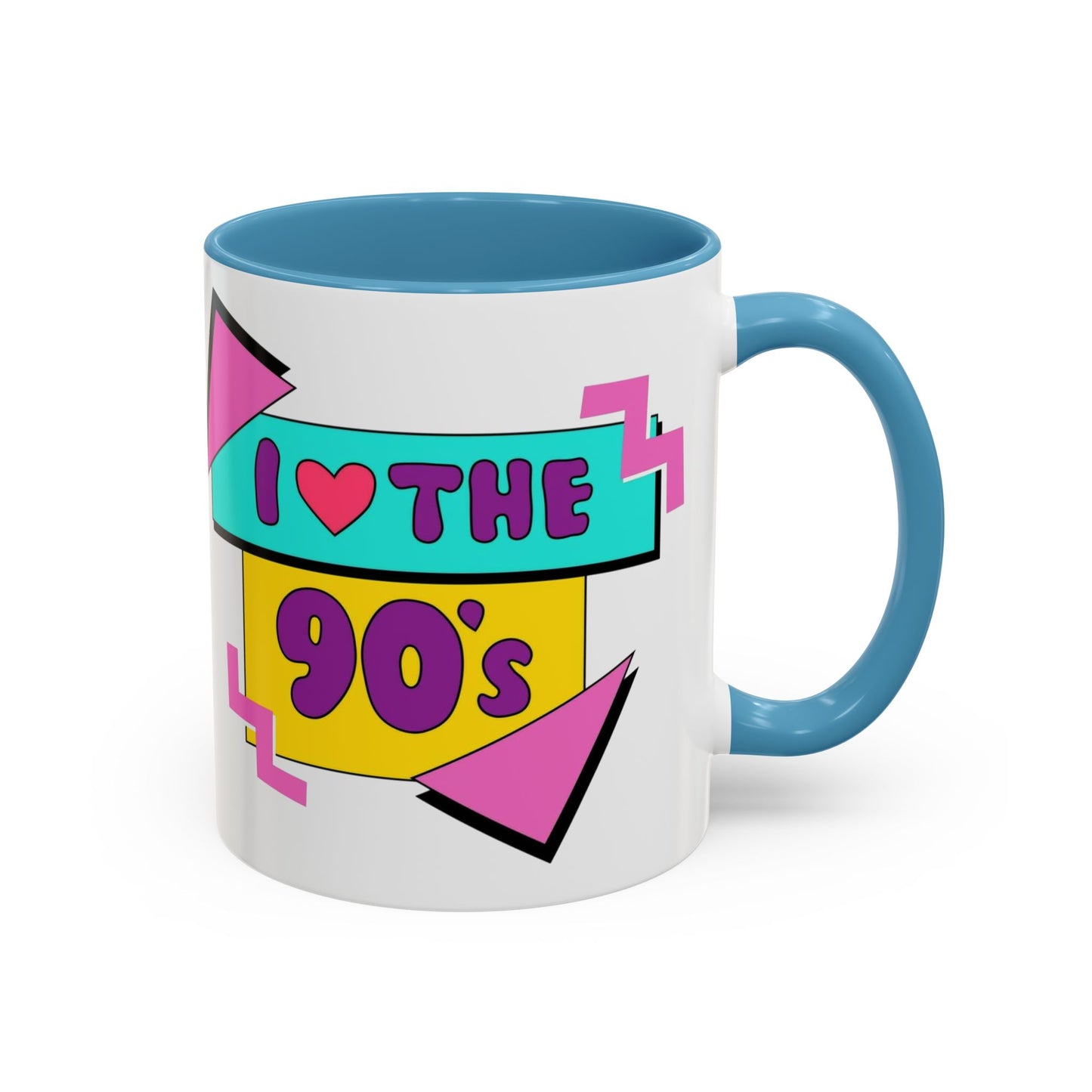 Tazza "I Love The 90s" Accent Coffee Mug — Retro 90s Nostalgia Ceramic Mug