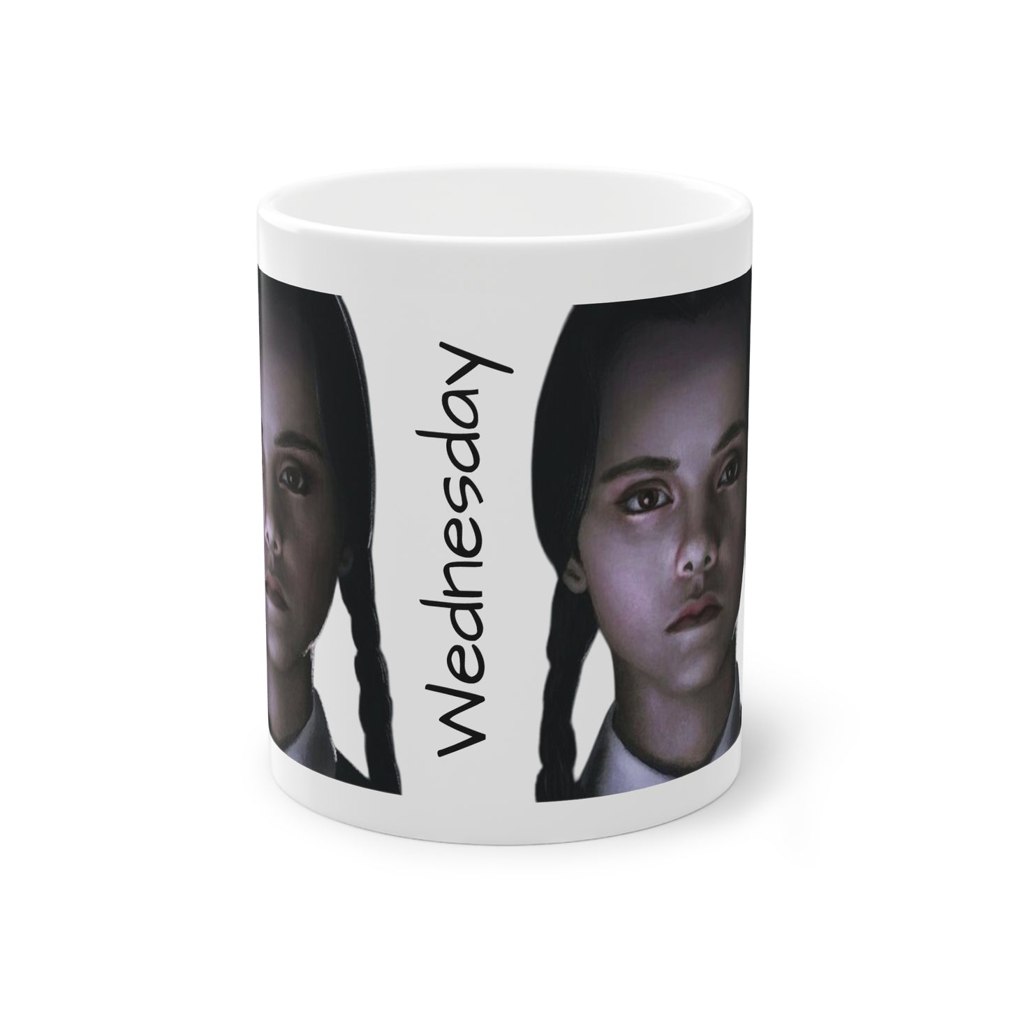 Tazza Wednesday Addams Portrait Mug — Gothic Retro Character Coffee Cup