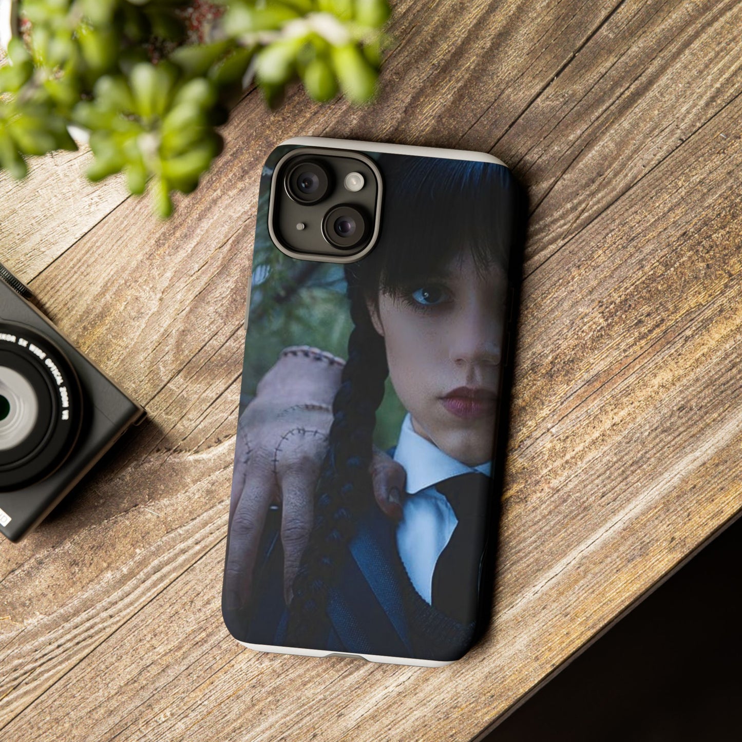 Mercoledì - Gothic Schoolgirl Phone Case — Dark Portrait Protective Tough Case