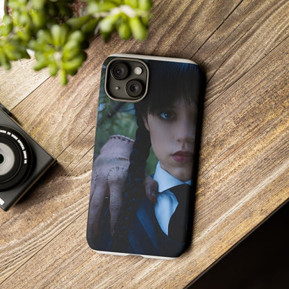 Mercoledì - Gothic Schoolgirl Phone Case — Dark Portrait Protective Tough Case