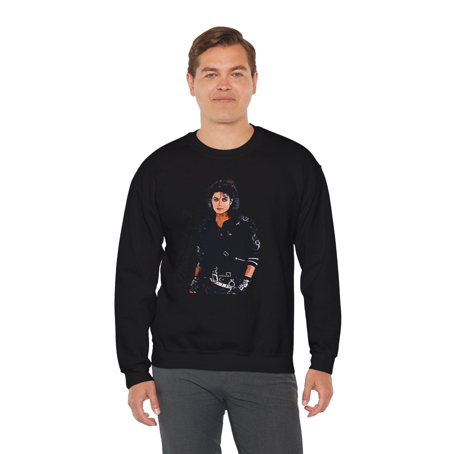 Felpa Michael J - Graphic Crewneck Sweatshirt — Retro Pop Icon Portrait