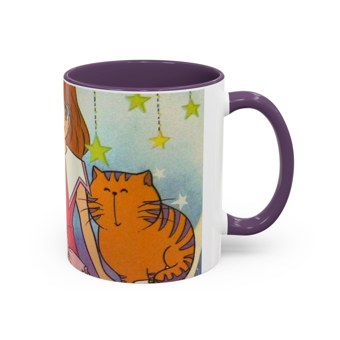 Tazza Kiss me Licia-Kawaii Girl & Cat Accent Coffee Mug – Cute Anime Retro Illustration (11/15oz)
