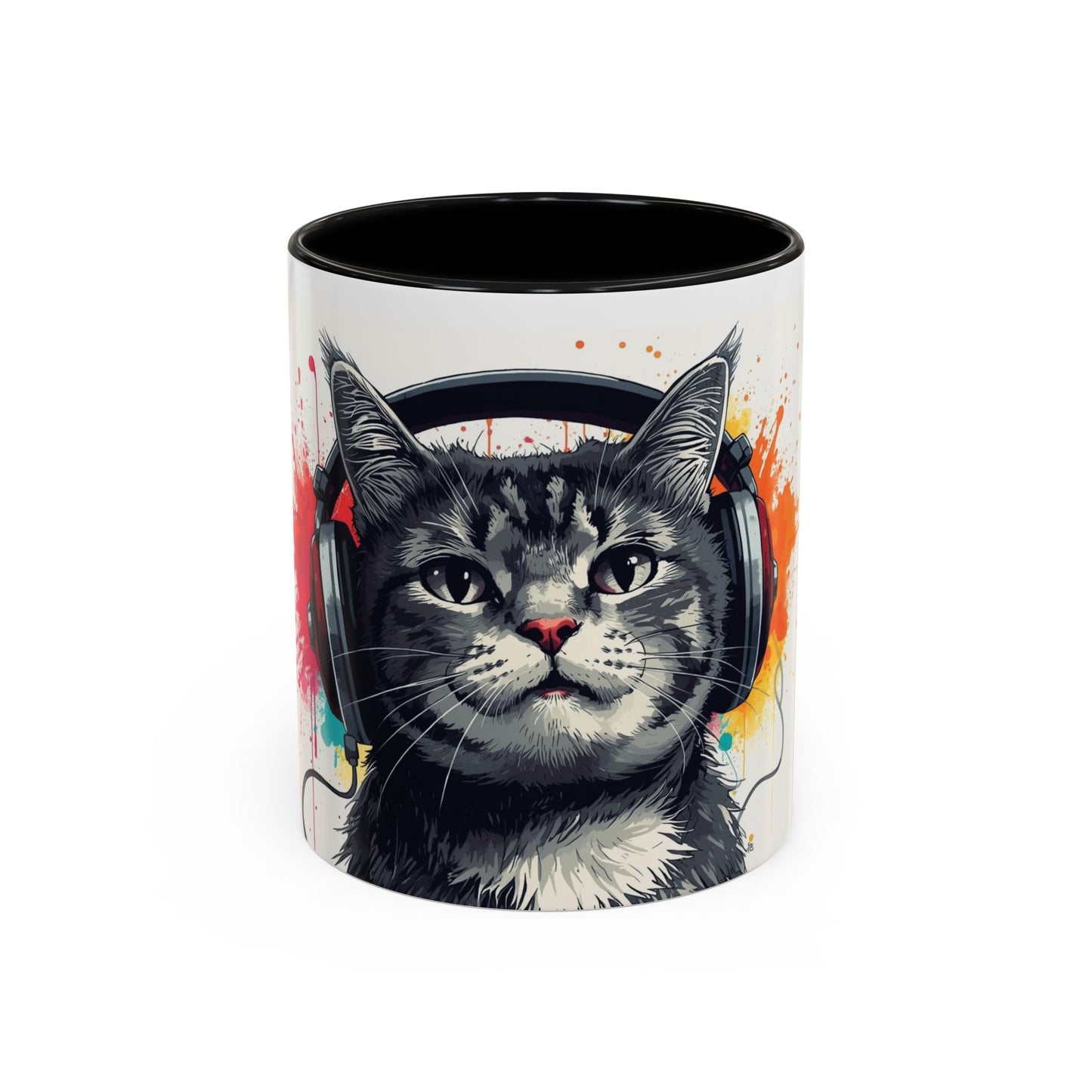 TAZZA Coffee Mug — Colorful Music Kitty Accent Mug (11/15oz)