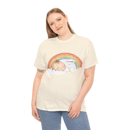 T-Shirt Premom Rainbow Baby I'M Coming