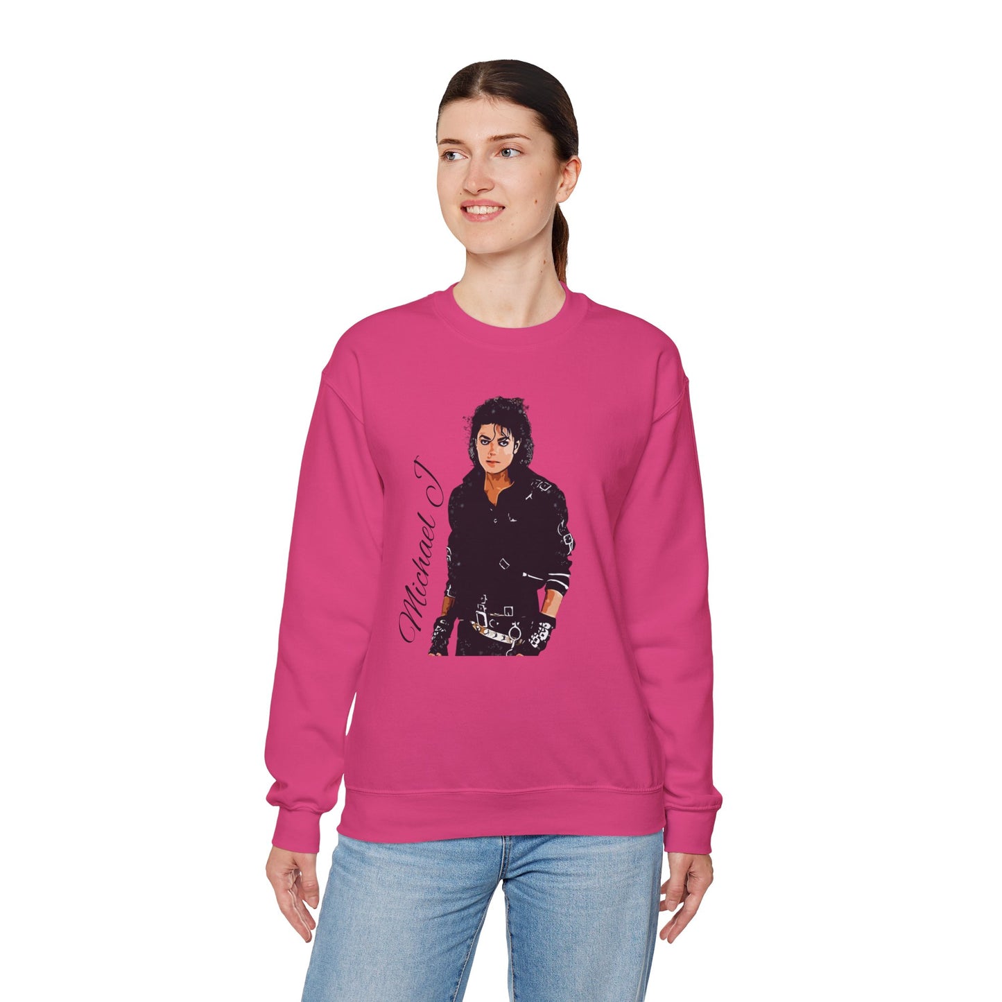 Felpa Michael J - Graphic Crewneck Sweatshirt — Retro Pop Icon Portrait