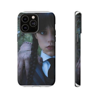 Mercoledì - Gothic Schoolgirl Phone Case — Dark Portrait Protective Tough Case