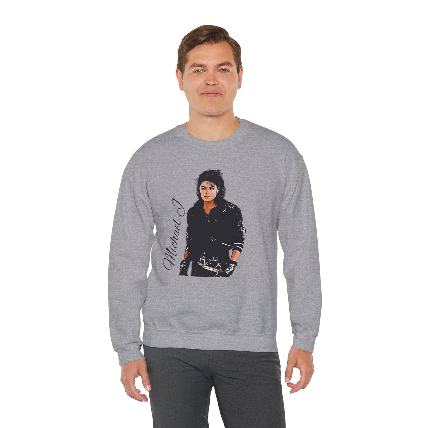 Felpa Michael J - Graphic Crewneck Sweatshirt — Retro Pop Icon Portrait