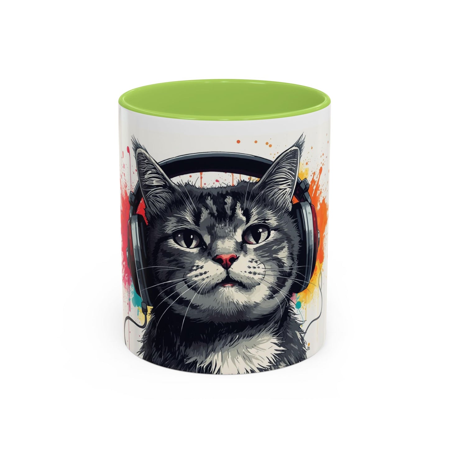 TAZZA Coffee Mug — Colorful Music Kitty Accent Mug (11/15oz)