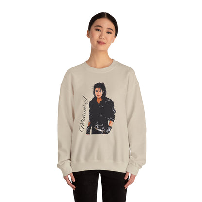 Felpa Michael J - Graphic Crewneck Sweatshirt — Retro Pop Icon Portrait